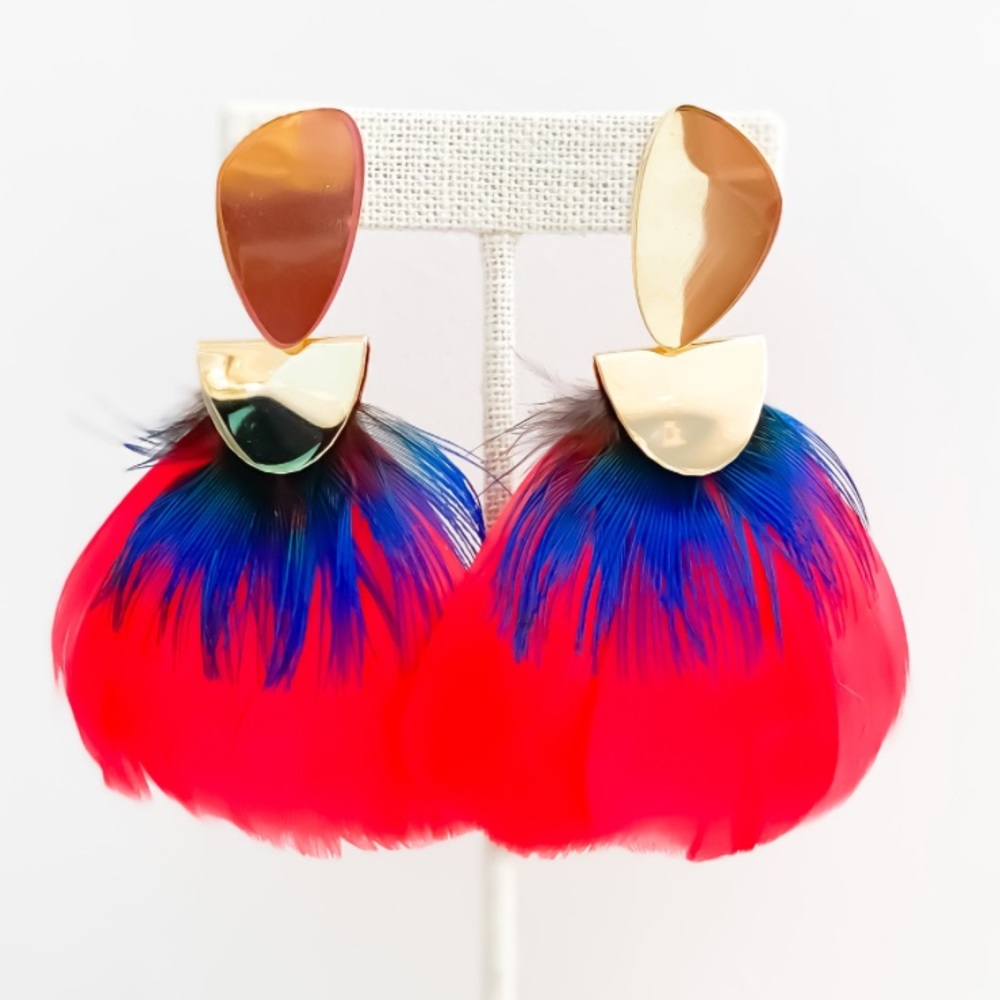 New Federika Padula Cloud Double Feather Earrings